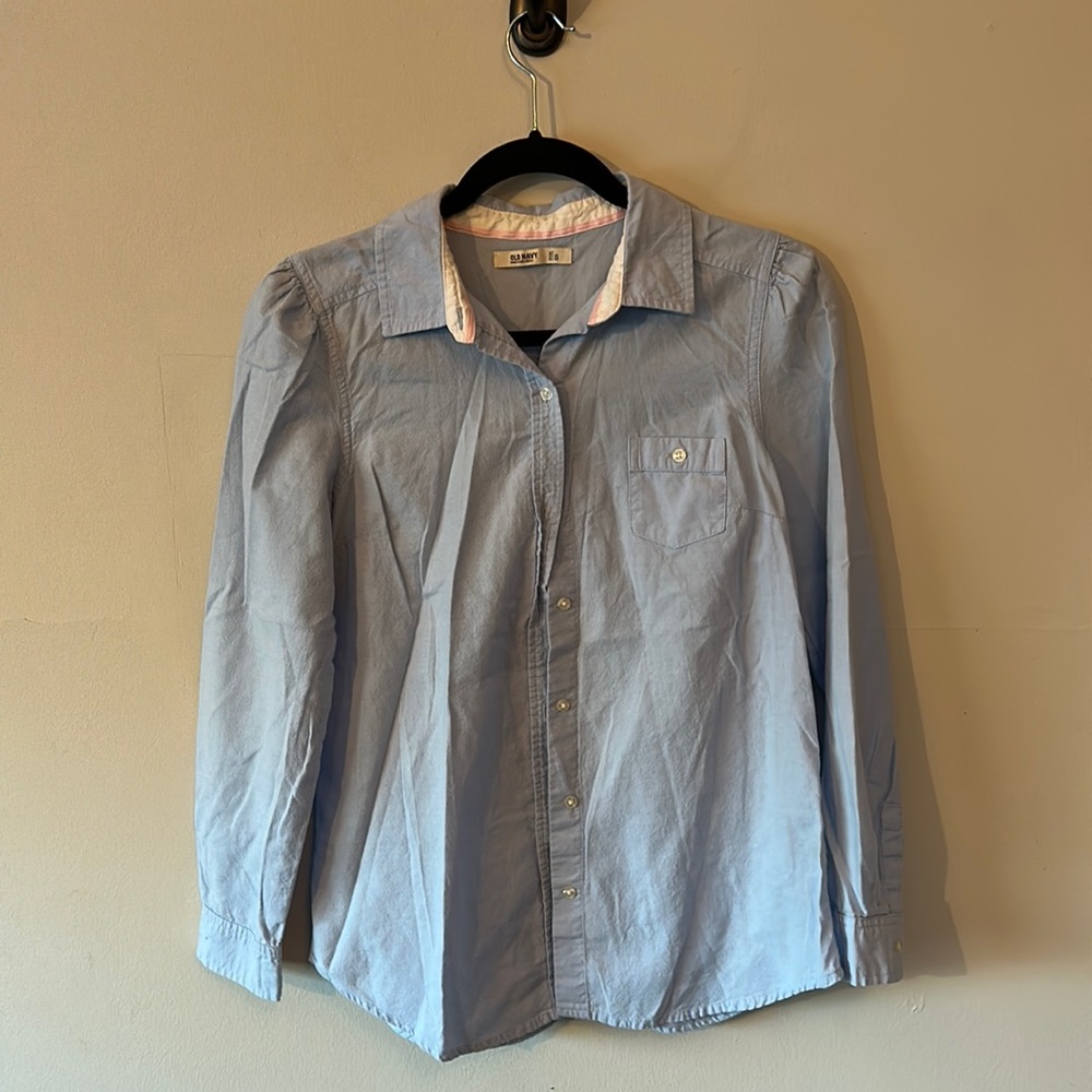Light blue button down collared shirt - Old Navy size small